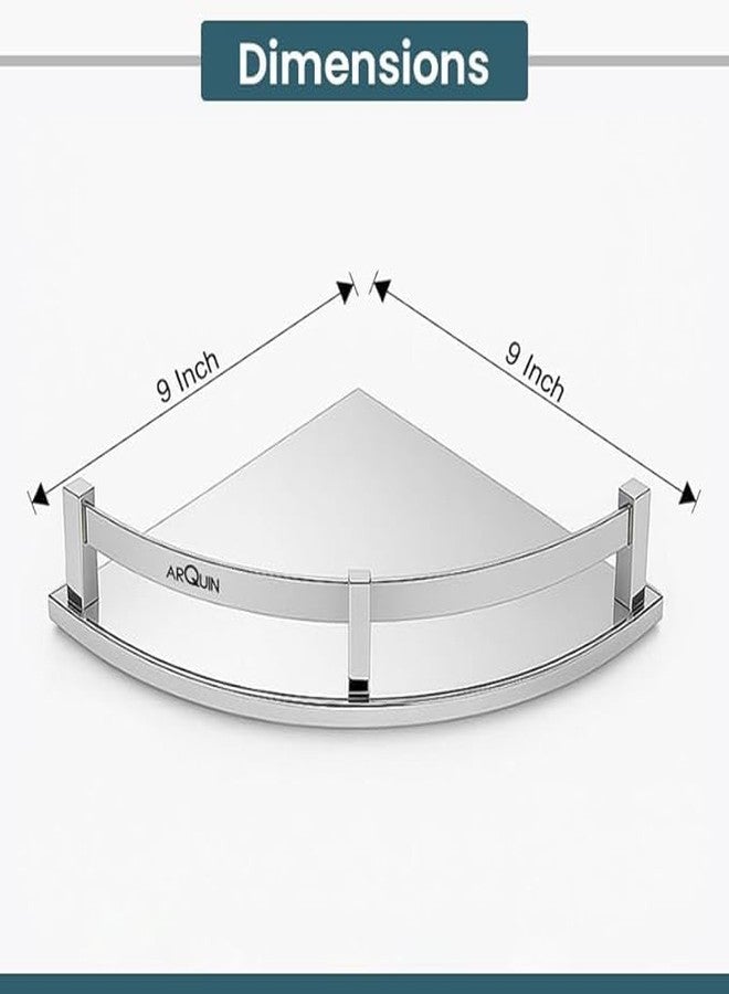 ARQUIN Bathroom Corner Shelf Kitchen Shelf 304 Stainless Steel Corner Shelf for Kitchen Side Stand for Wall Wall Mounted Fittings/Storage Corner Stand 9x9 Inch Bathroom Racks and Shelves - Image 4